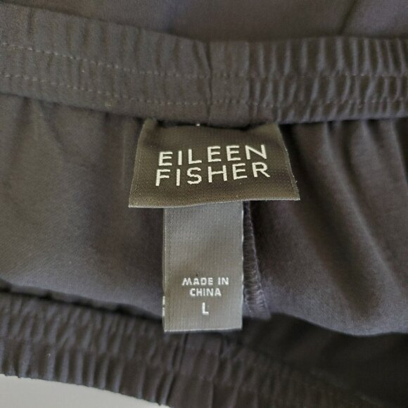 Eileen Fisher Pants Womens Large Pull On Thin Lightweight Straight Leg Black - Picture 5 of 9